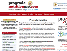 Tablet Screenshot of progradenutritionpro.com